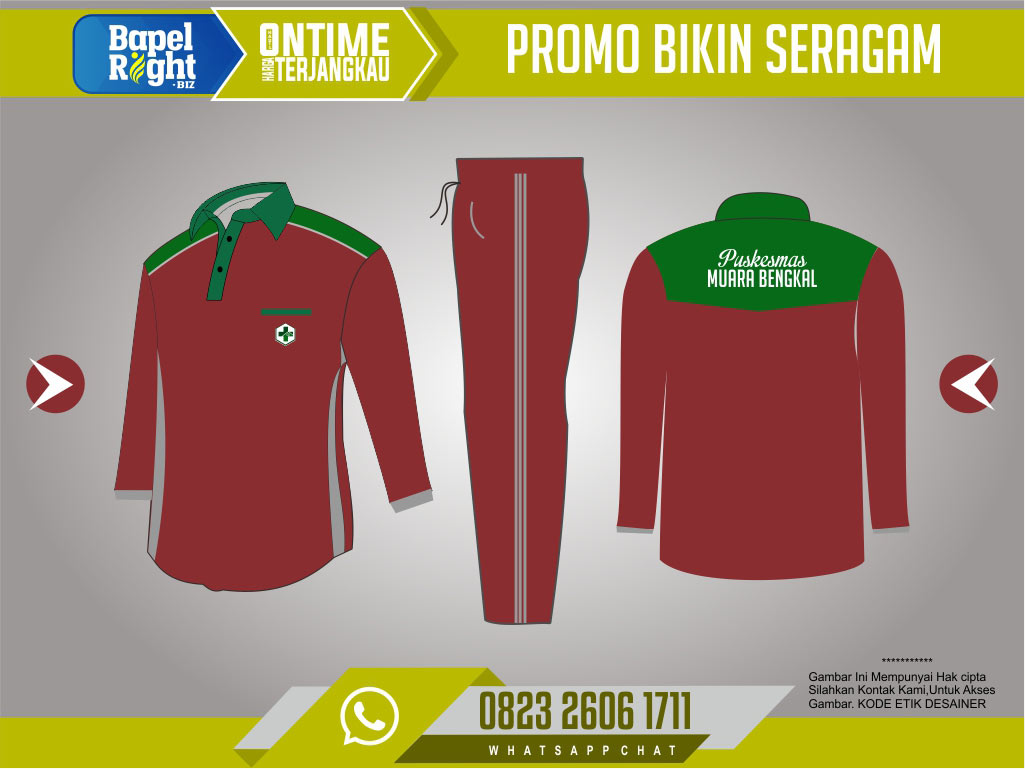 Model Kaos Puskesmas Merah Maroon