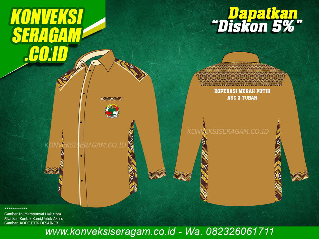 Baju PDH Koperasi merah putih